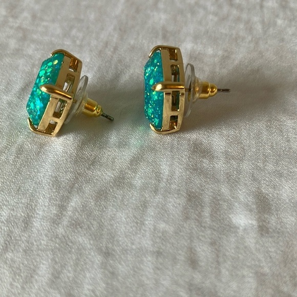 Kate Spade: Green Sparkle Earrings- Gold tone - Picture 6 of 14